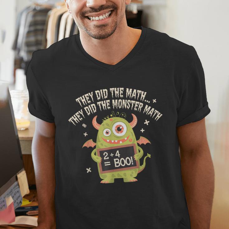 They Did The Math They Did The Monster Math Teacher Student Men's V-Neck T-Shirt, funny gift They Did The Math They Did The Monster Math Teacher Student Men's V-Neck T-Shirt, funny gift