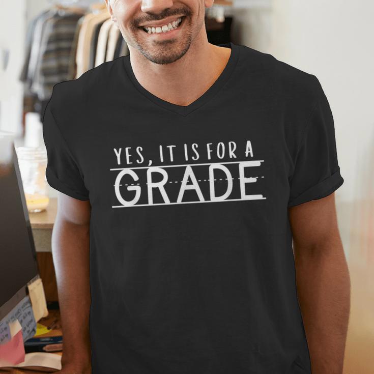 Yes It Is For A Grade Teacher Student Testing Day Matching Men's V-Neck T-Shirt, funny gift Yes It Is For A Grade Teacher Student Testing Day Matching Men's V-Neck T-Shirt, funny gift