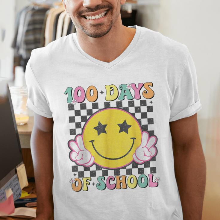 100th Day Of School Teacher Kids 100 Days Of School Men's V-Neck T-Shirt, funny gift 100th Day Of School Teacher Kids 100 Days Of School Men's V-Neck T-Shirt, funny gift