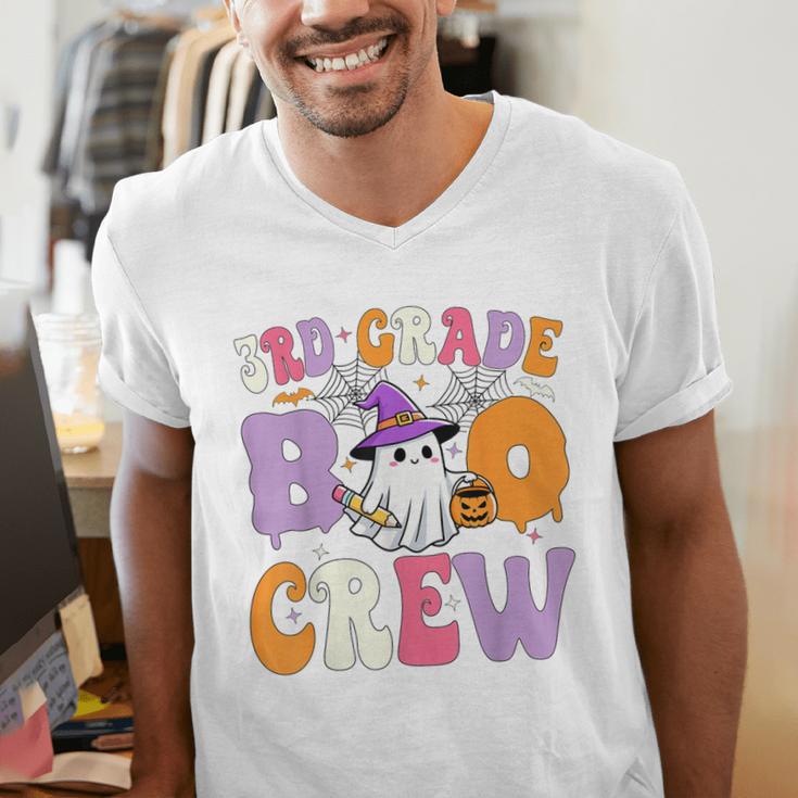 3rd Grade Boo Crew Spooky Third Grade Halloween Teacher Men's V-Neck T-Shirt, funny gift