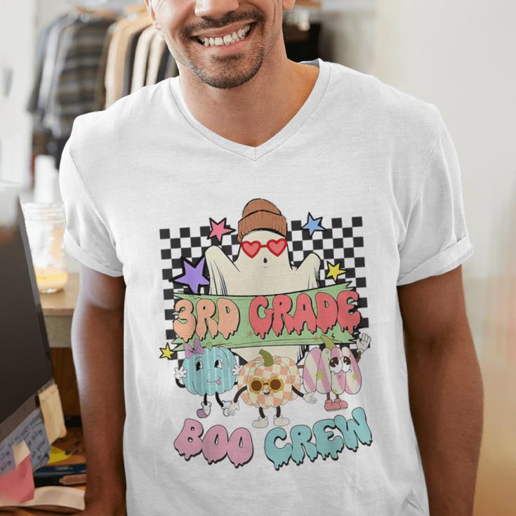 3rd Grade Boo Crew Third Grade Halloween Costume Teacher Kid Men's V-Neck T-Shirt, funny gift