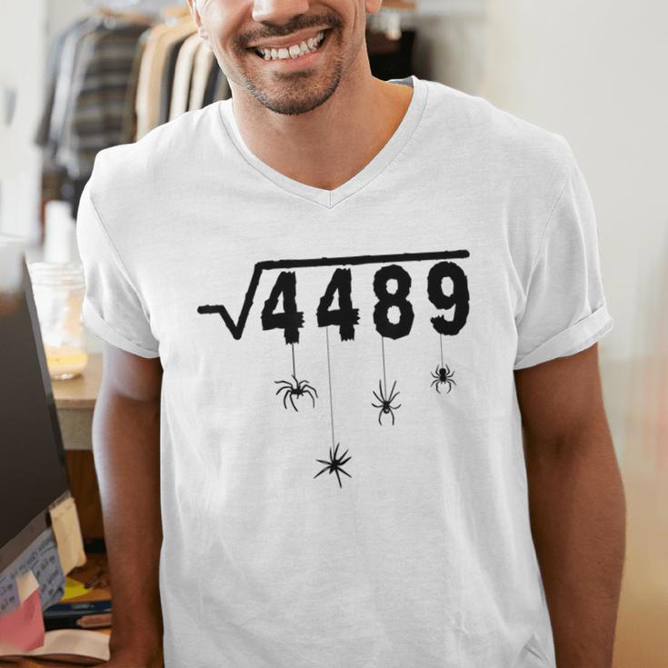 67 Meme Math Teacher 6 7 Halloween Spiders Square Root 4489 Men's V-Neck T-Shirt, funny gift 67 Meme Math Teacher 6 7 Halloween Spiders Square Root 4489 Men's V-Neck T-Shirt, funny gift
