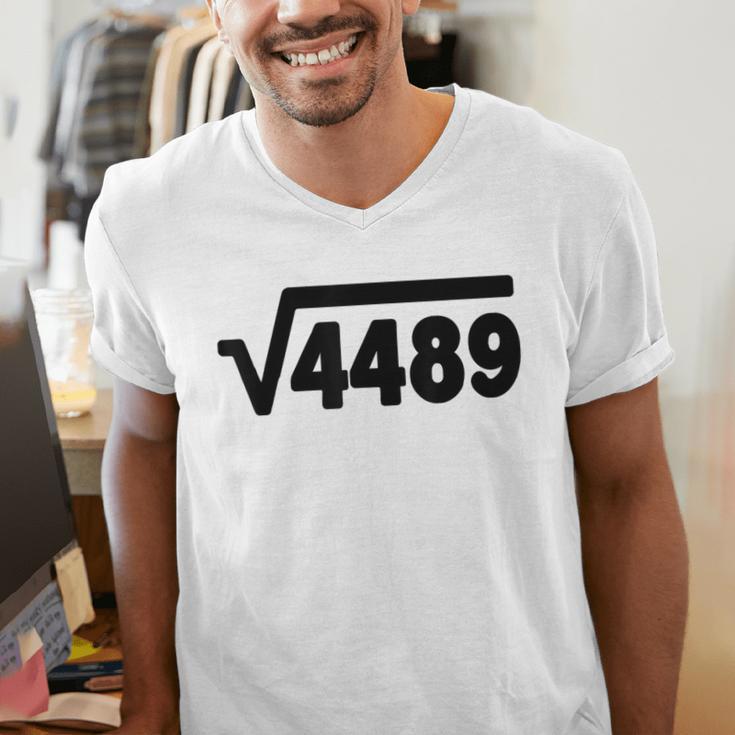 67 Meme Square Root 4489 Six Seven Slang Math Teacher Men's V-Neck T-Shirt, funny gift