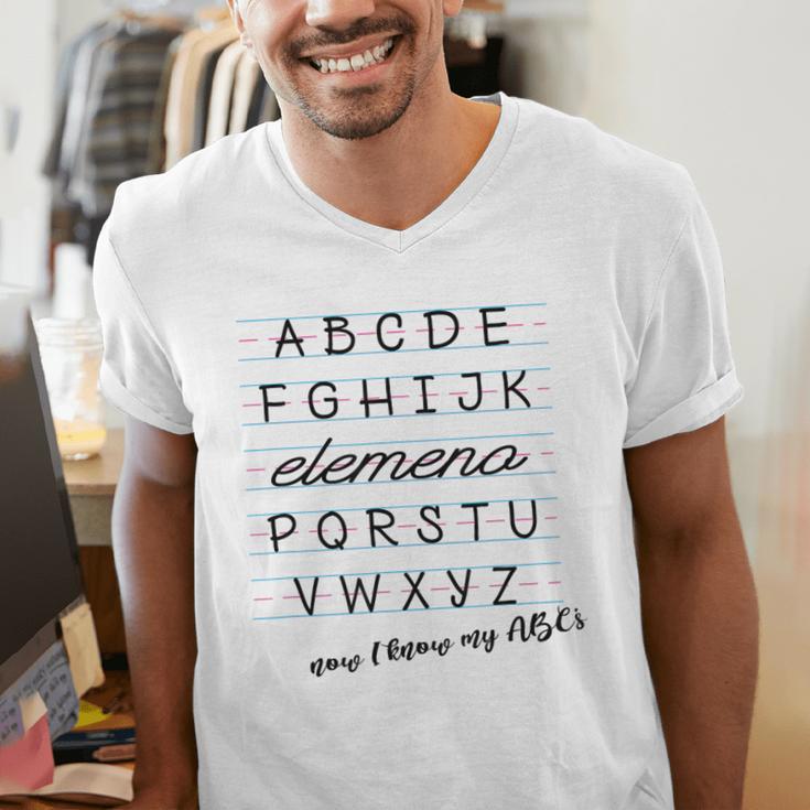 ABC Elemeno Shirt Alphabet Kindergarten Preschool Teacher Men's V-Neck T-Shirt, funny gift ABC Elemeno Shirt Alphabet Kindergarten Preschool Teacher Men's V-Neck T-Shirt, funny gift