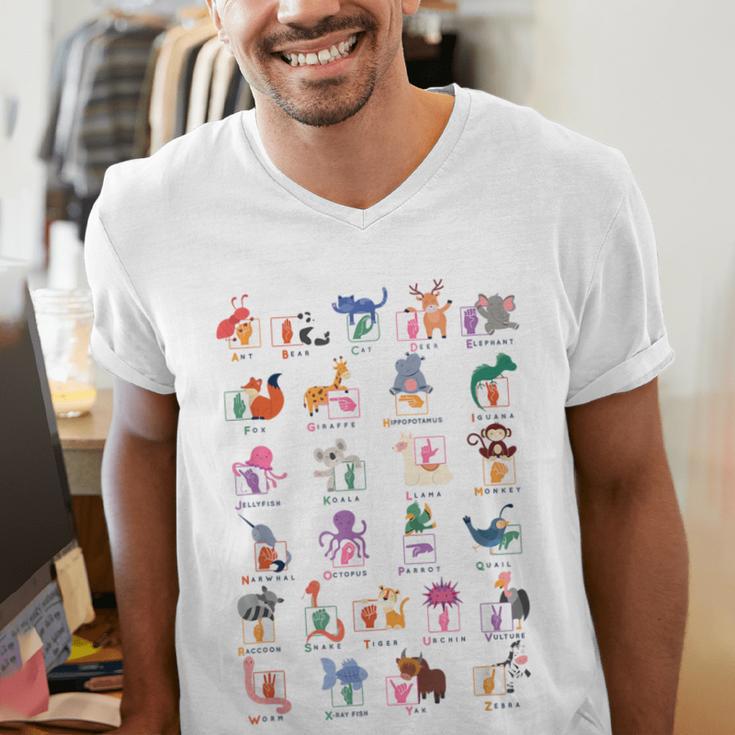 American Sign Language For Teachers ASL Alphabet Men's V-Neck T-Shirt, funny gift
