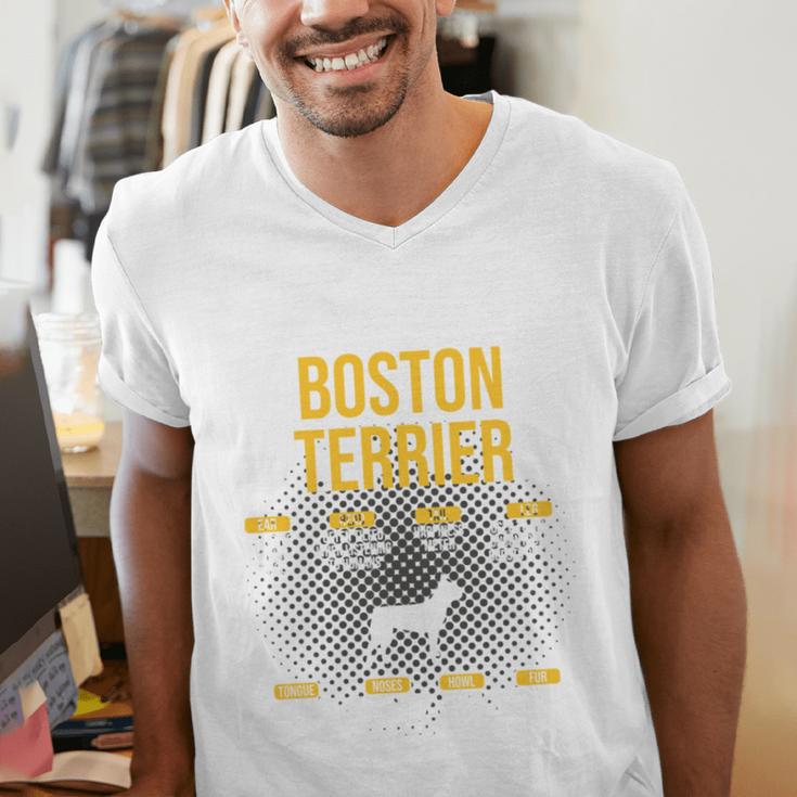 Anatomy Of Boston Terrier Dog Lover Men's V-Neck T-Shirt, funny gift