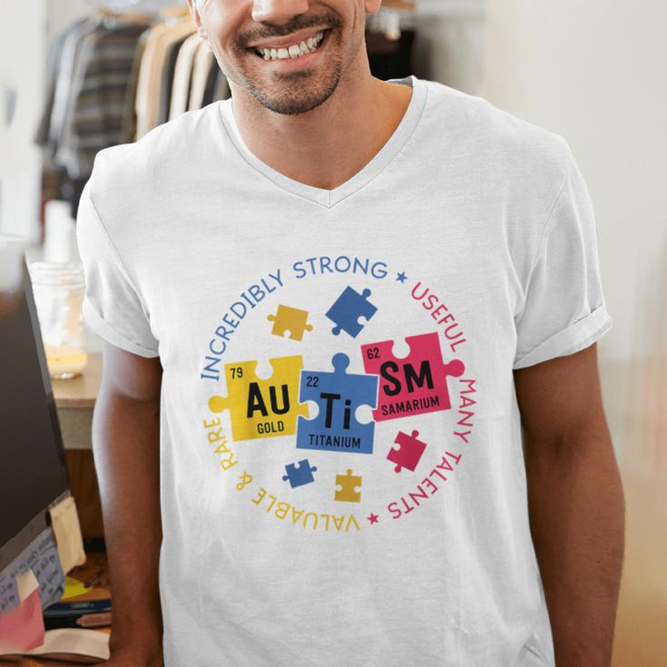 Autism Awareness Shirt Periodic Puzzle Science Teacher Men Women Kids Men's V-Neck T-Shirt, Science Teacher Shirts, funny gift