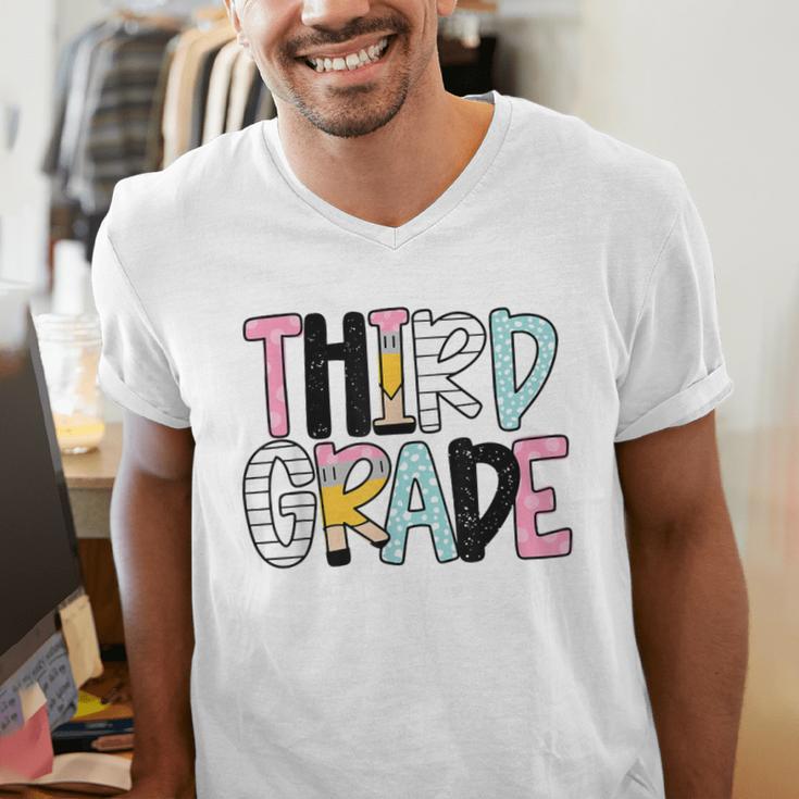 Back To School Third Grade Teacher First Day Of 3rd Grade Men's V-Neck T-Shirt, First Grade Teacher Shirts, funny gift Back To School Third Grade Teacher First Day Of 3rd Grade Men's V-Neck T-Shirt, First Grade Teacher Shirts, funny gift