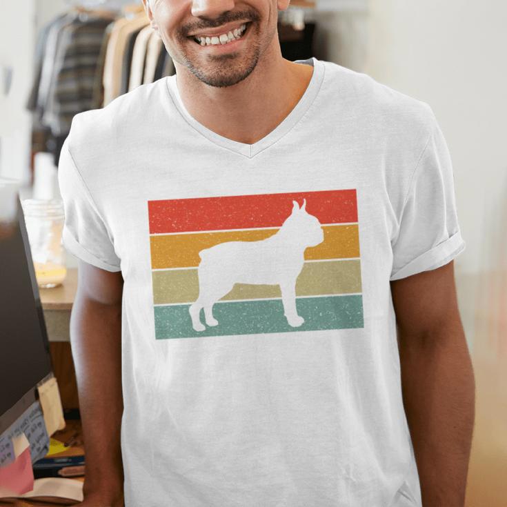Boston Terrier Dog Lover Retro Vintage Cool For Dog Owner Men's V-Neck T-Shirt, funny gift