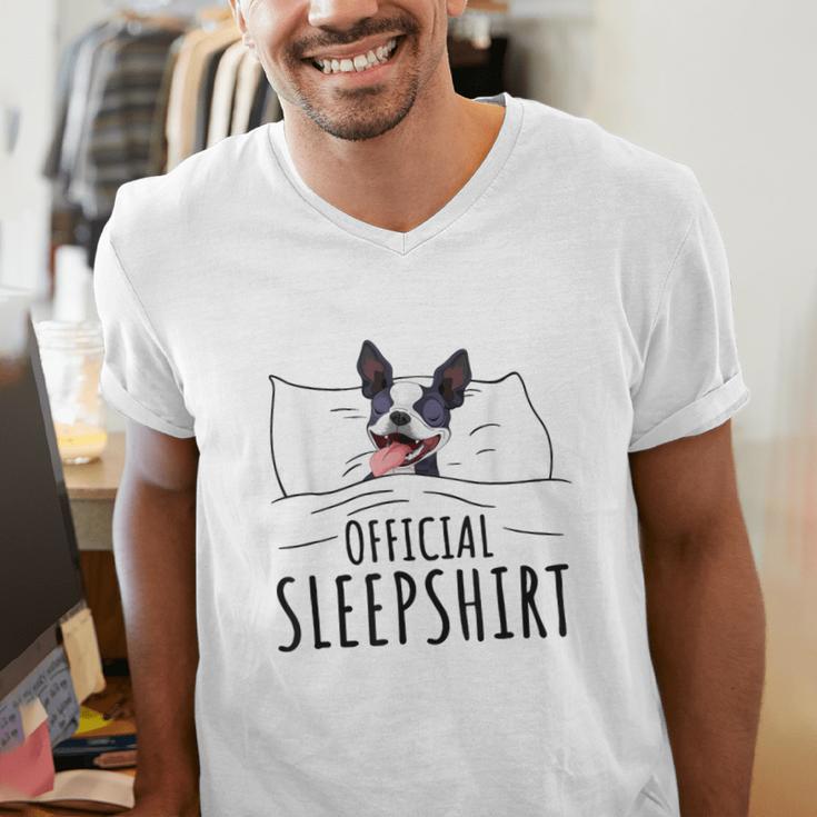 Boston Terrier Dog Lovers Sleepshirt Apparel Men Women Men's V-Neck T-Shirt, funny gift