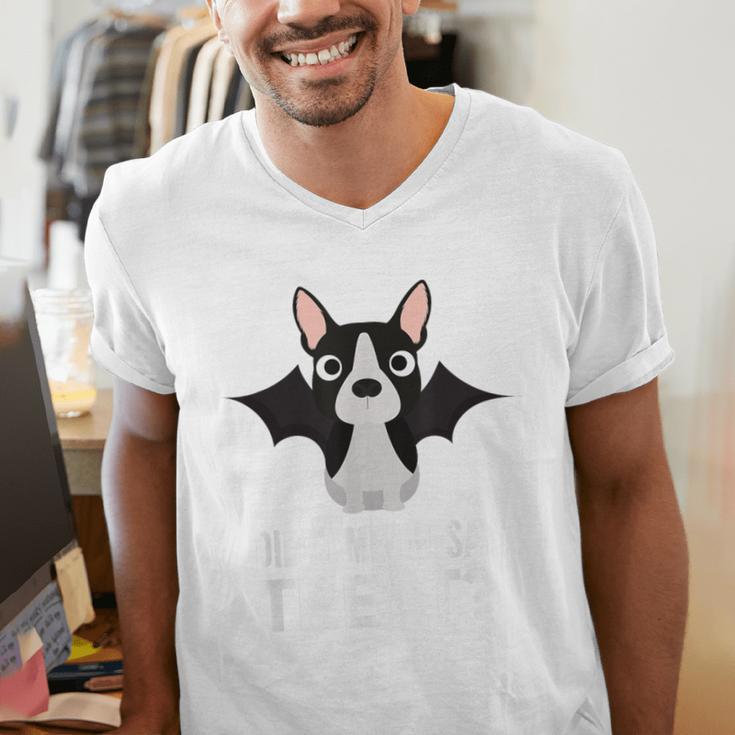 Boston Terrier Halloween Shirt Did Someone Say Treat Men's V-Neck T-Shirt, Boston Terrier Halloween Shirts, funny gift
