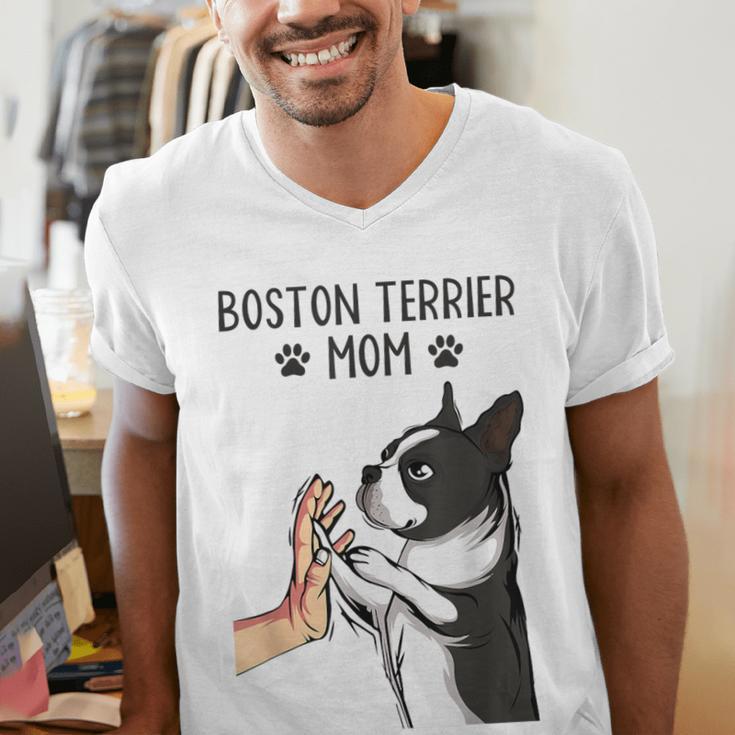 Boston Terrier Mom Dogs Mum Woman Men's V-Neck T-Shirt, Boston Terrier Mom Shirts, funny gift