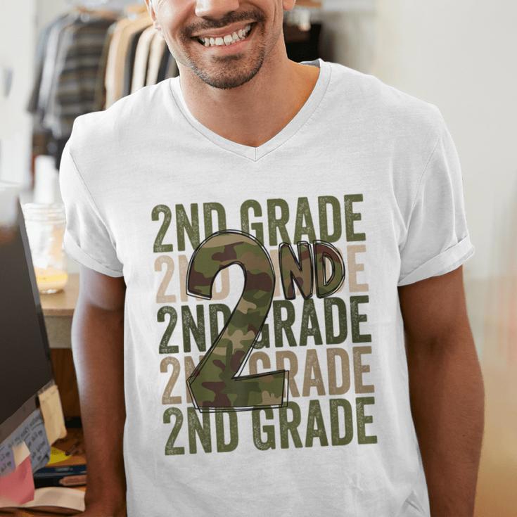 Camo Team 2nd Grade Squad Back To School Teacher Kids Boys Men's V-Neck T-Shirt, 2nd Grade Teacher Shirts, funny gift Camo Team 2nd Grade Squad Back To School Teacher Kids Boys Men's V-Neck T-Shirt, 2nd Grade Teacher Shirts, funny gift