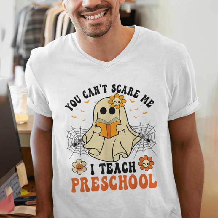 You Can't Scare Me I Teach Preschool Teacher Halloween Ghost Men Women Men's V-Neck T-Shirt, funny gift You Can't Scare Me I Teach Preschool Teacher Halloween Ghost Men Women Men's V-Neck T-Shirt, funny gift