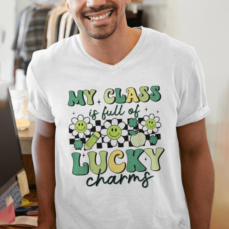 My Class Is Full Of Lucky Charms St Patricks Day Teacher Men's V-Neck T-Shirt, funny gift My Class Is Full Of Lucky Charms St Patricks Day Teacher Men's V-Neck T-Shirt, funny gift