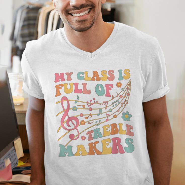 My Class Is Full Of Treble Makers Funny Music Teacher Groovy Men Women Girls Kids Men's V-Neck T-Shirt, Groovy Teacher Shirts, funny gift My Class Is Full Of Treble Makers Funny Music Teacher Groovy Men Women Girls Kids Men's V-Neck T-Shirt, Groovy Teacher Shirts, funny gift
