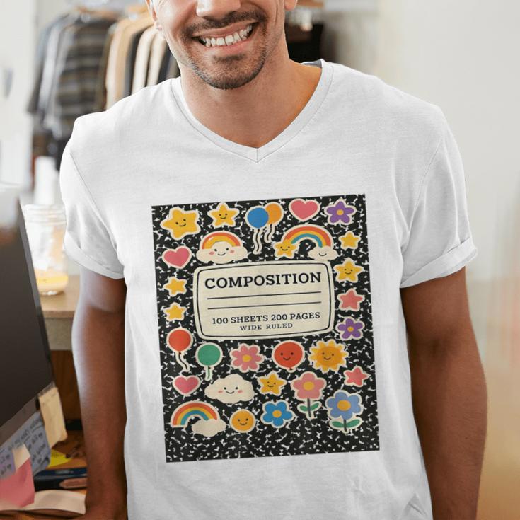 Composition Notebook Costume Teacher Matching Halloween Book Men's V-Neck T-Shirt, funny gift Composition Notebook Costume Teacher Matching Halloween Book Men's V-Neck T-Shirt, funny gift