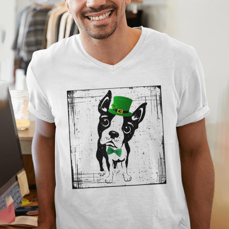 Cool Saint Patrick's Boston Terrier T Shirt For Dogs Lovers Men's V-Neck T-Shirt, funny gift