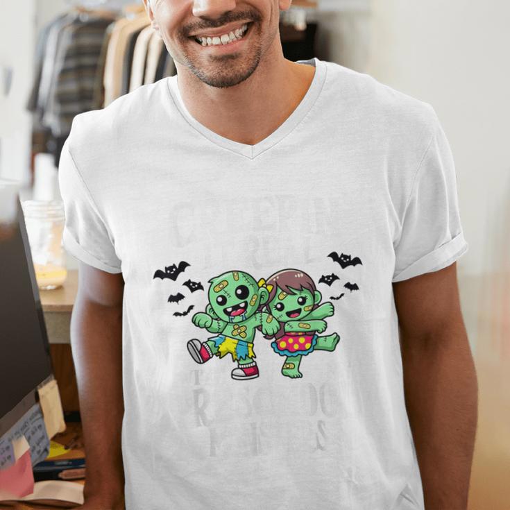 Creepin It Real Monster School Preschool Teacher Halloween Men's V-Neck T-Shirt, funny gift