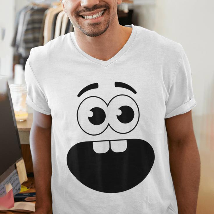 Creepy Carrots Face Teacher Halloween Costume Matching Men's V-Neck T-Shirt, funny gift Creepy Carrots Face Teacher Halloween Costume Matching Men's V-Neck T-Shirt, funny gift
