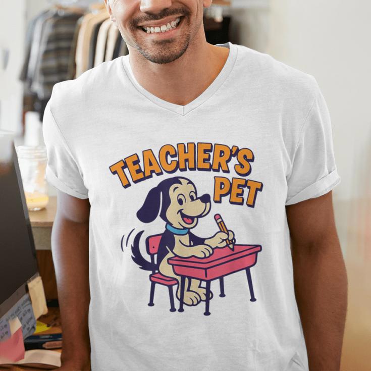 Cute Elementary School Student Dog Teacher's Pet Men's V-Neck T-Shirt, funny gift Cute Elementary School Student Dog Teacher's Pet Men's V-Neck T-Shirt, funny gift