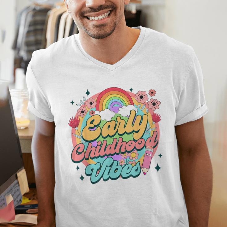 Daycare Teacher Daycare Provider Early Childhood Vibes Men's V-Neck T-Shirt, funny gift Daycare Teacher Daycare Provider Early Childhood Vibes Men's V-Neck T-Shirt, funny gift