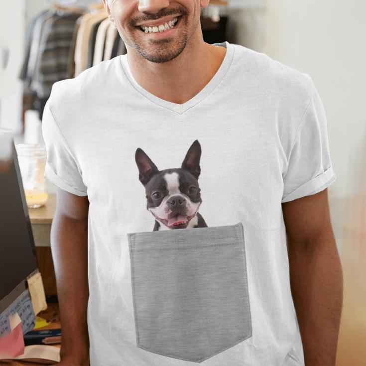 Dog In Your Pocket Boston Terrier For Men Women Girls Kids Men's V-Neck T-Shirt, funny gift