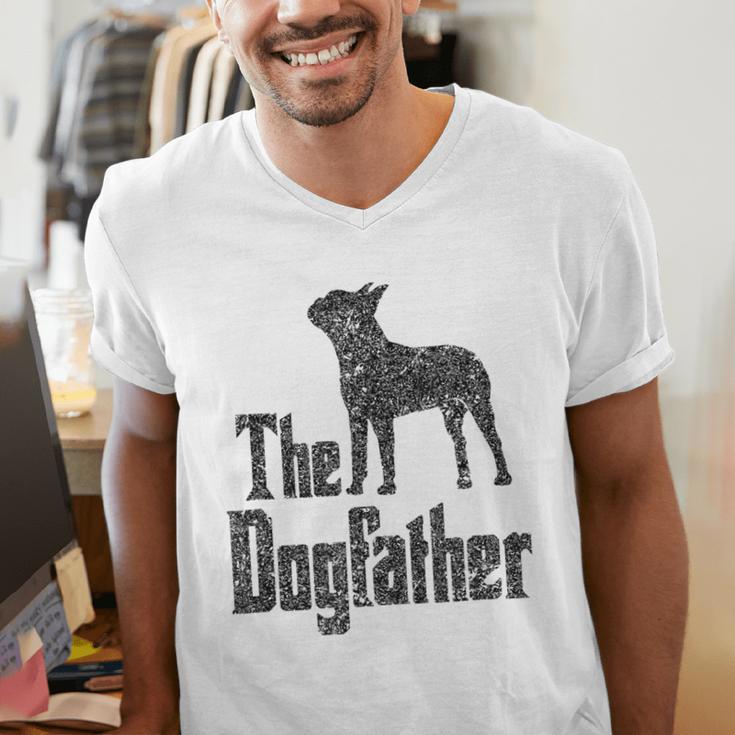The Dogfather Boston Terrier Dog Funny Dog Gift T-Shirt For Men Women Girls Kids Men's V-Neck T-Shirt, funny gift