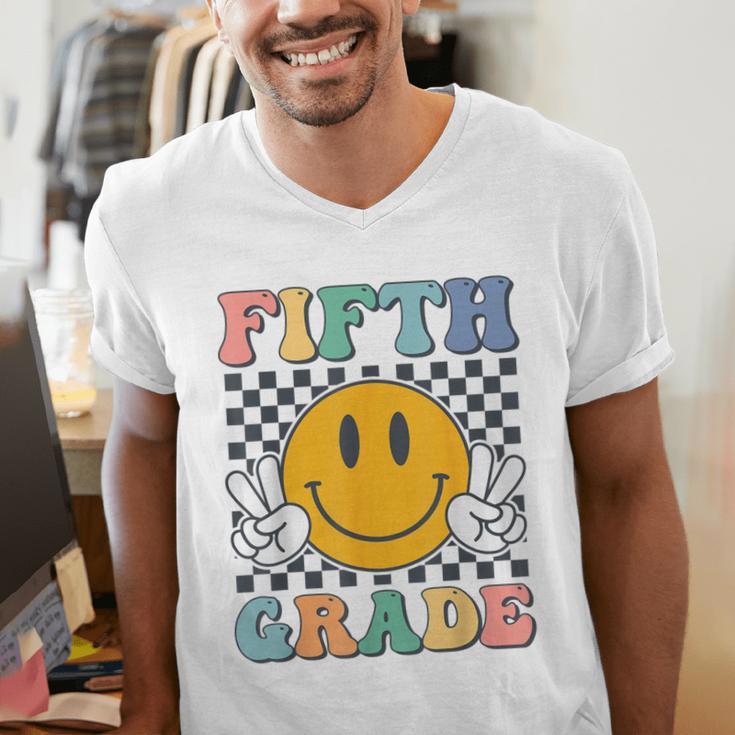 Fifth Grade Team Teachers Boys Girls Retro Smile 5th Grade Men's V-Neck T-Shirt, funny gift