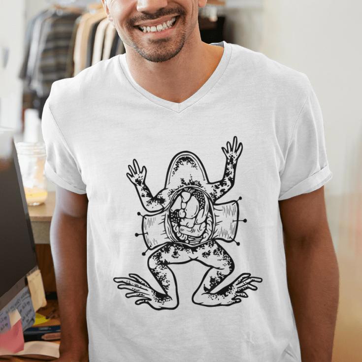 Frog Dissection Biology Anatomy Lab Science Teacher Men's V-Neck T-Shirt, Science Teacher Shirts, funny gift