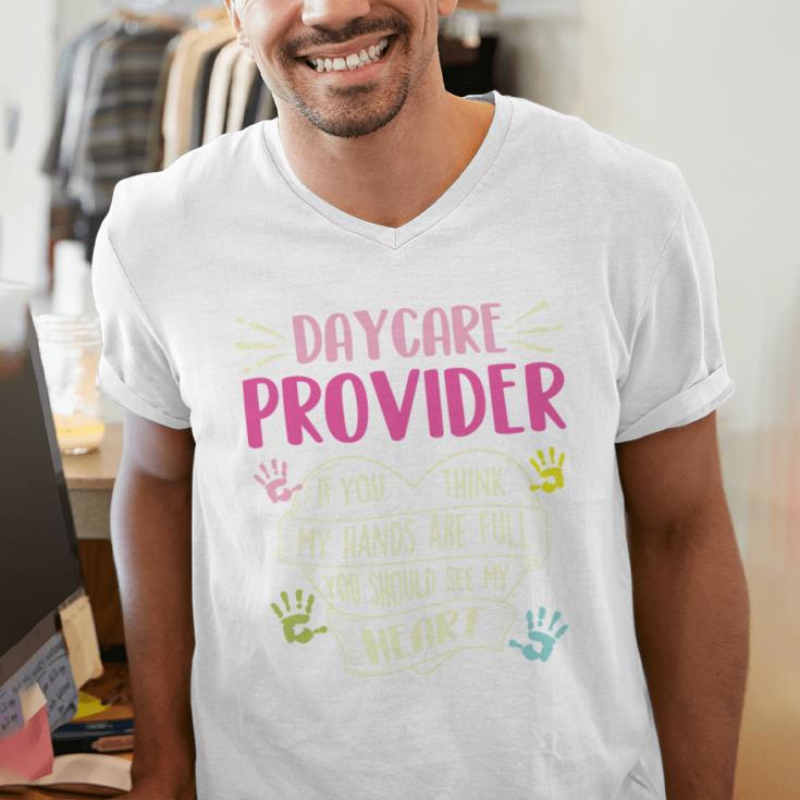 Full Heart Daycare Provider Nanny Au Pair Pre-K Teacher Men's V-Neck T-Shirt, funny gift Full Heart Daycare Provider Nanny Au Pair Pre-K Teacher Men's V-Neck T-Shirt, funny gift