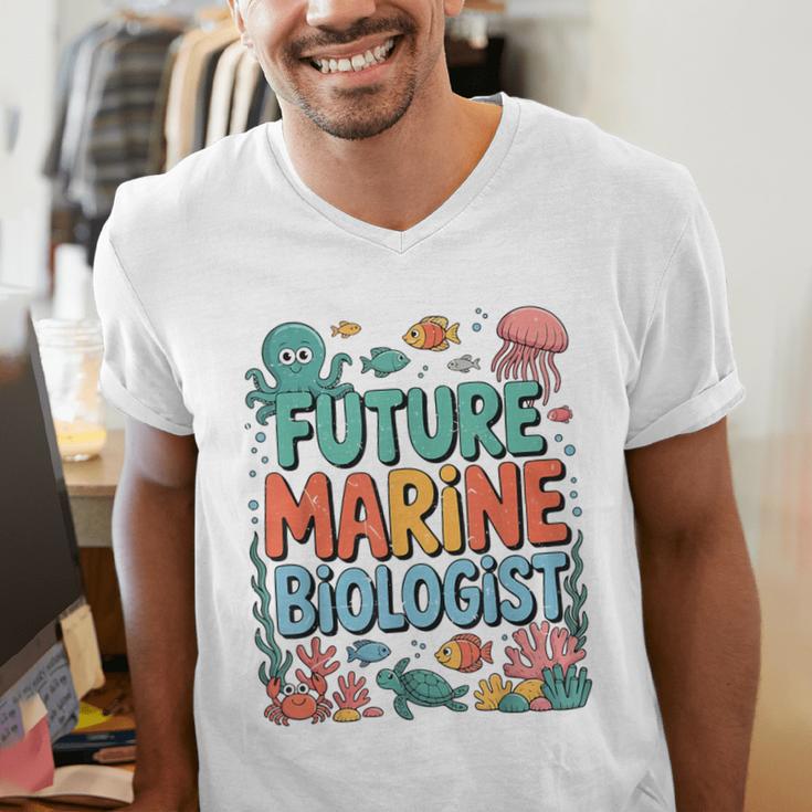 Future Marine Biologist Student Biology Teacher Kids Men's V-Neck T-Shirt, Future Teacher Shirts, funny gift