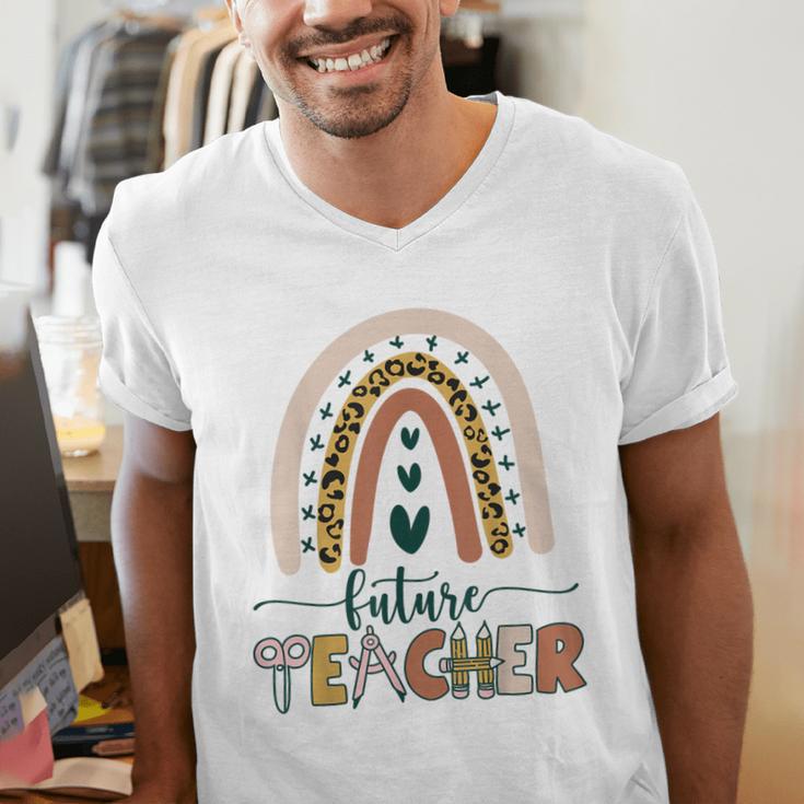 Future Teacher Boho Rainbow Leopard New Grad Student Men's V-Neck T-Shirt, Future Teacher Shirts, funny gift Future Teacher Boho Rainbow Leopard New Grad Student Men's V-Neck T-Shirt, Future Teacher Shirts, funny gift
