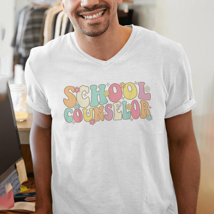 Groovy School Counselor Back To School Teacher Counseling Men's V-Neck T-Shirt, Groovy Teacher Shirts, funny gift Groovy School Counselor Back To School Teacher Counseling Men's V-Neck T-Shirt, Groovy Teacher Shirts, funny gift