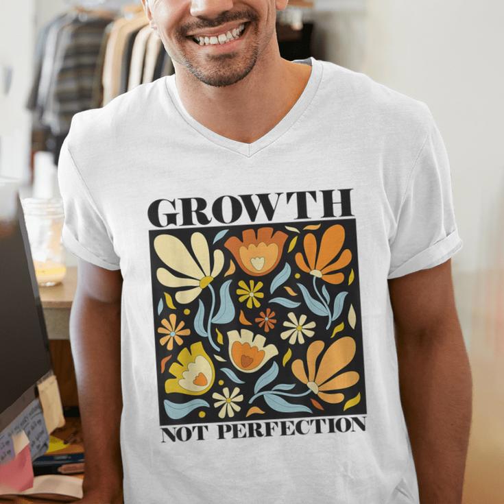 Growth Not Perfection Abstract Florals SPED Teacher Men's V-Neck T-Shirt, funny gift Growth Not Perfection Abstract Florals SPED Teacher Men's V-Neck T-Shirt, funny gift