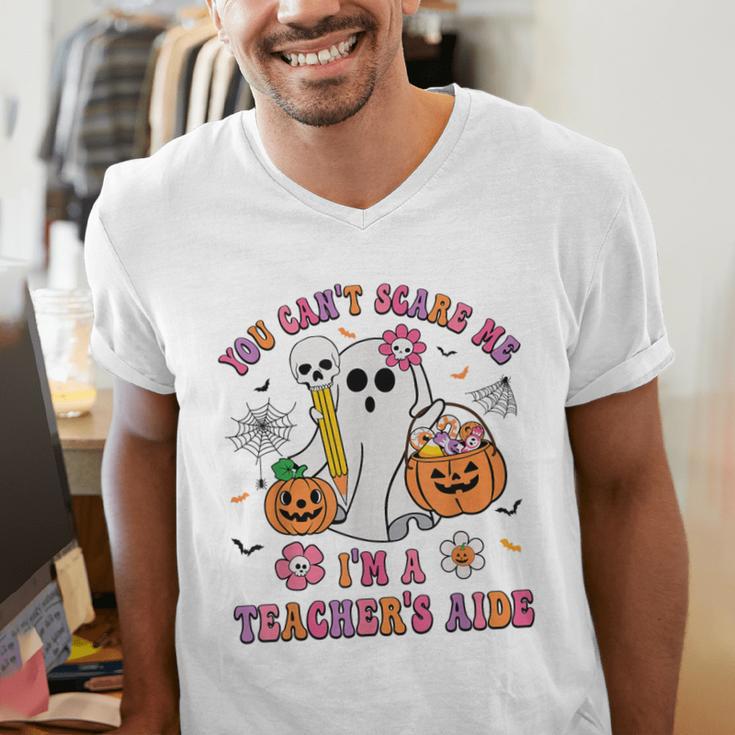 Halloween You Can't Scare Me I'm A School Teacher's Aide Men's V-Neck T-Shirt, funny gift