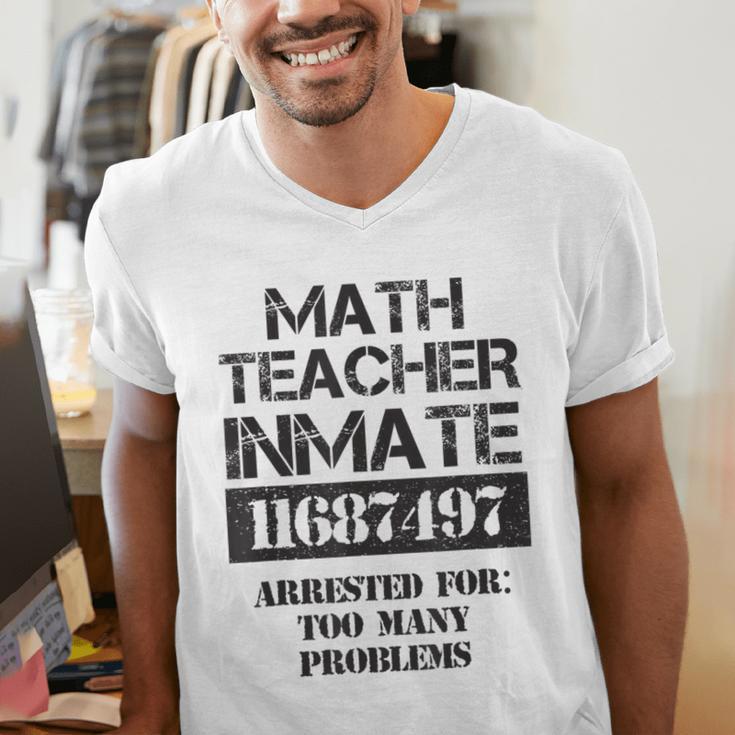 Halloween Math Teacher Prisoner Costume Men's V-Neck T-Shirt, funny gift Halloween Math Teacher Prisoner Costume Men's V-Neck T-Shirt, funny gift