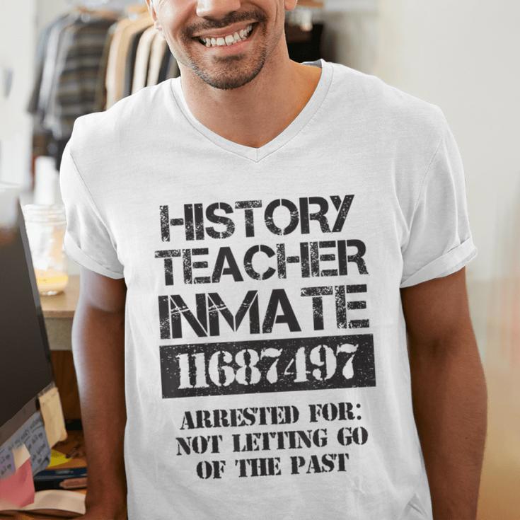 Halloween History Teacher Prisoner Costume Men's V-Neck T-Shirt, History Teacher Shirts, funny gift