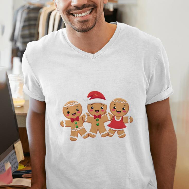Hanging With My Cookies Gingerbread Christmas Teacher Xmas Men's V-Neck T-Shirt, funny gift