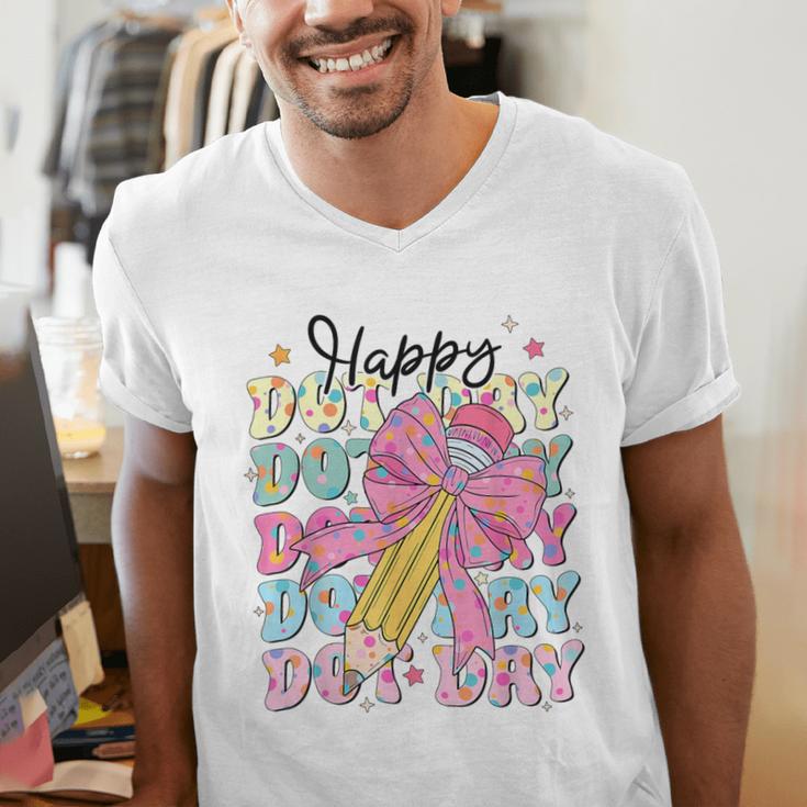 Happy Dot Day 2025 Coquette Bow Teachers Kids Boys Girls Men's V-Neck T-Shirt, funny gift Happy Dot Day 2025 Coquette Bow Teachers Kids Boys Girls Men's V-Neck T-Shirt, funny gift