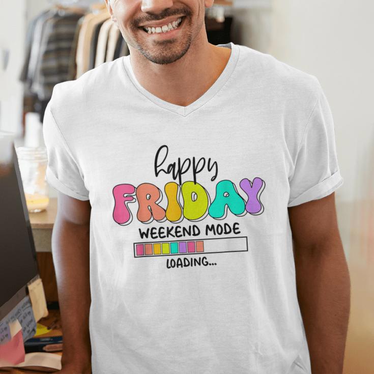 Happy Friyay Teacher School Friday Weekend Vibes Men's V-Neck T-Shirt, funny gift Happy Friyay Teacher School Friday Weekend Vibes Men's V-Neck T-Shirt, funny gift