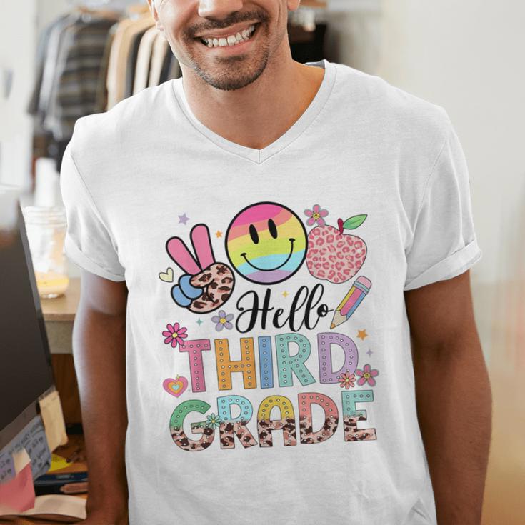 Hello 3rd Grade Boy Girl Teacher Back To School 3rd Grade Men's V-Neck T-Shirt, funny gift Hello 3rd Grade Boy Girl Teacher Back To School 3rd Grade Men's V-Neck T-Shirt, funny gift