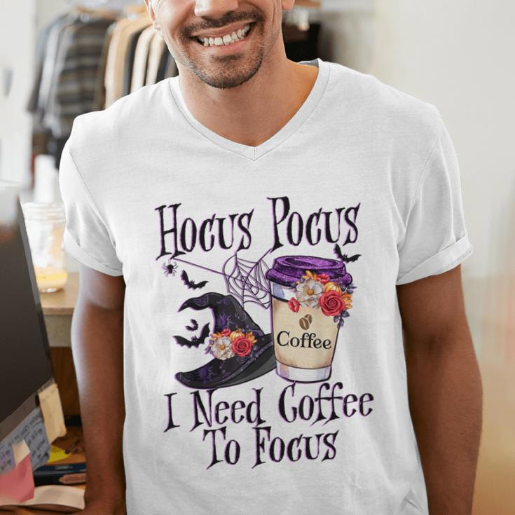 Hocus Pocus I Need Coffee To Focus Halloween Teacher Men's V-Neck T-Shirt, funny gift Hocus Pocus I Need Coffee To Focus Halloween Teacher Men's V-Neck T-Shirt, funny gift