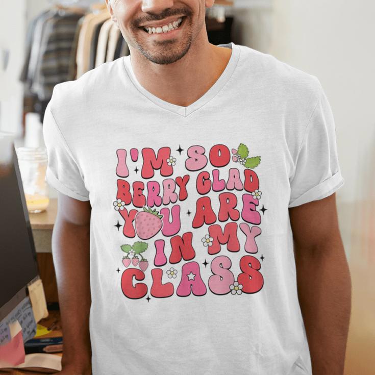 I'm So Berry Glad You Are Strawberry Elementary Teacher Men's V-Neck T-Shirt, funny gift