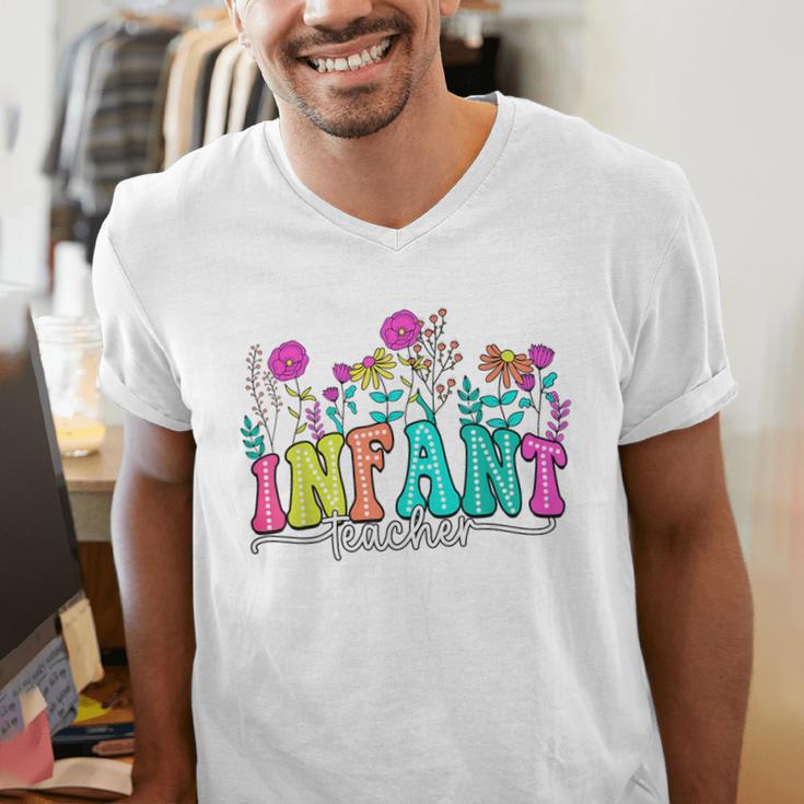 Infant Teacher Floral First Day Back To School Teaching Men's V-Neck T-Shirt, funny gift Infant Teacher Floral First Day Back To School Teaching Men's V-Neck T-Shirt, funny gift