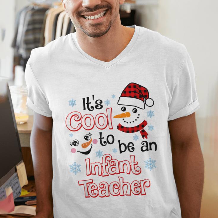 It's Cool To Be a Infant Teacher Snowman Winter Christmas Men's V-Neck T-Shirt, funny gift