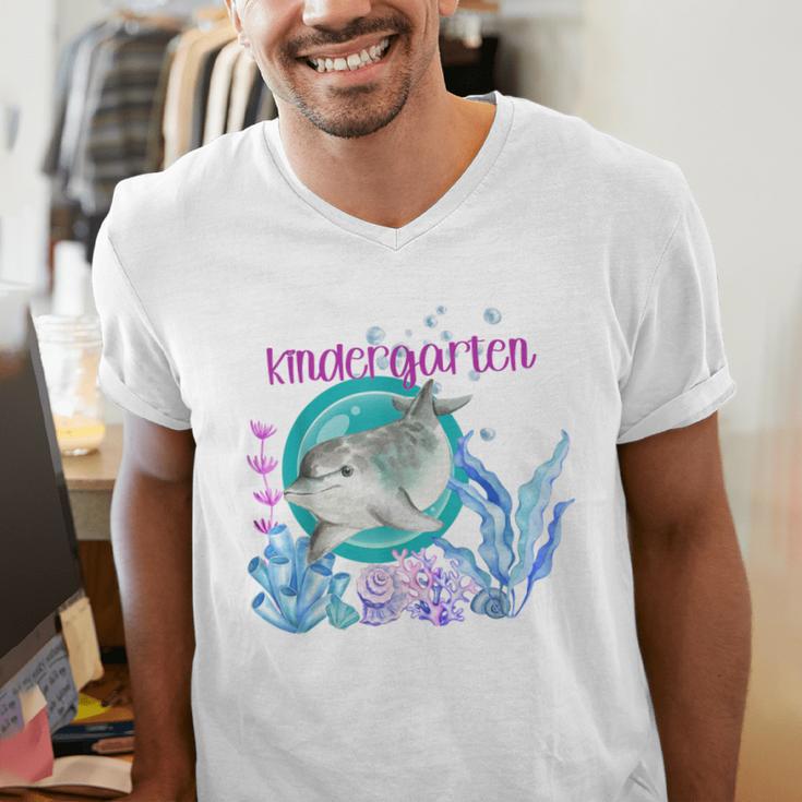 Kindergarten Teacher Dolphin Ocean Life Teaching Team Spirit Men's V-Neck T-Shirt, funny gift Kindergarten Teacher Dolphin Ocean Life Teaching Team Spirit Men's V-Neck T-Shirt, funny gift