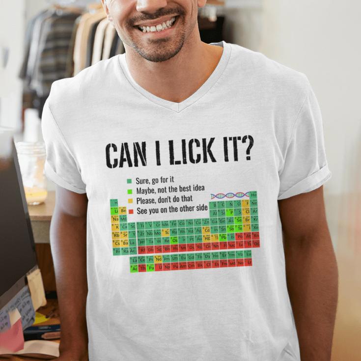 Can I Lick It Periodic Table Chart Science Teacher Men's V-Neck T-Shirt, Science Teacher Shirts, funny gift Can I Lick It Periodic Table Chart Science Teacher Men's V-Neck T-Shirt, Science Teacher Shirts, funny gift
