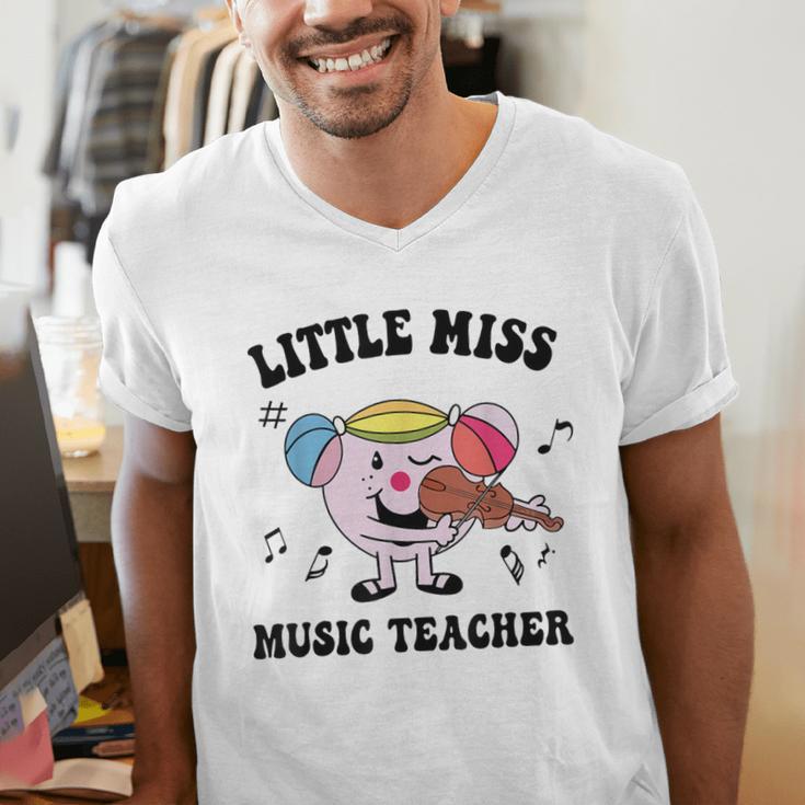Little Miss Music Teacher Music Teacher Team Men's V-Neck T-Shirt, funny gift Little Miss Music Teacher Music Teacher Team Men's V-Neck T-Shirt, funny gift