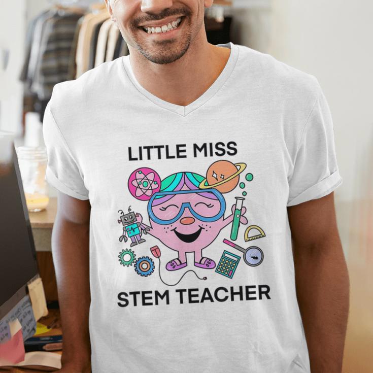 Little Miss Stem Teacher Men's V-Neck T-Shirt, funny gift Little Miss Stem Teacher Men's V-Neck T-Shirt, funny gift